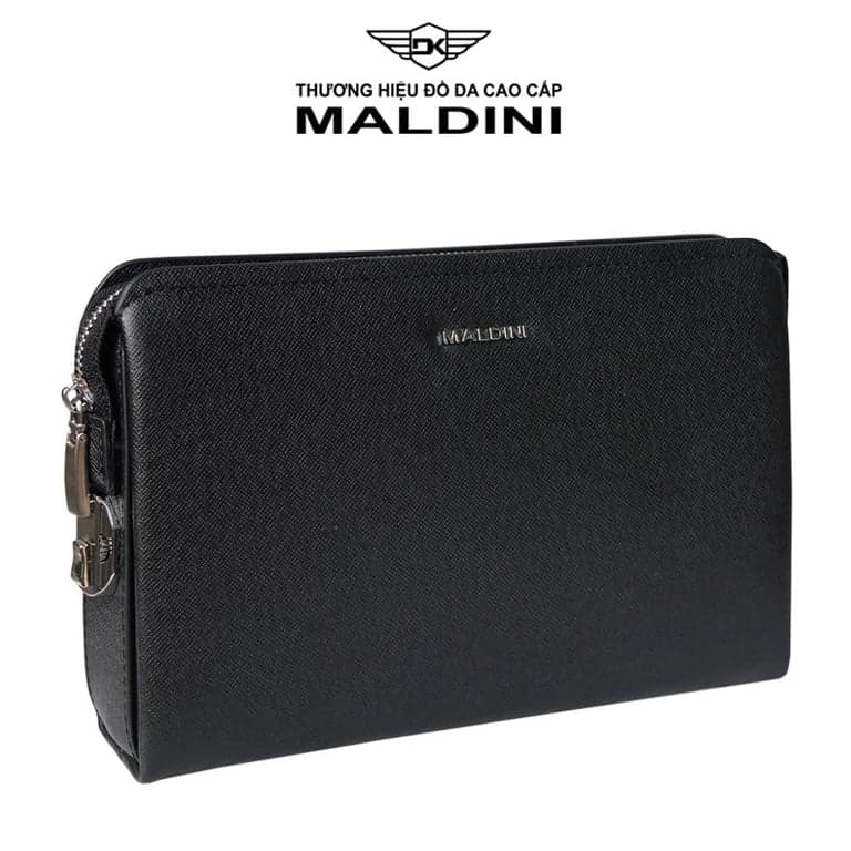 Túi Clutch cầm tay khóa số da Taiga thương hiệu Maldini