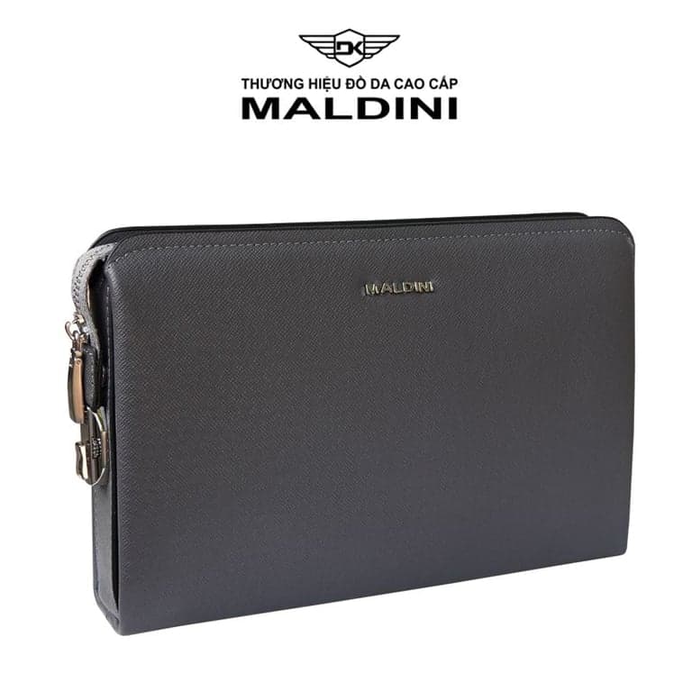 Túi Clutch cầm tay khóa số da Taiga thương hiệu Maldini